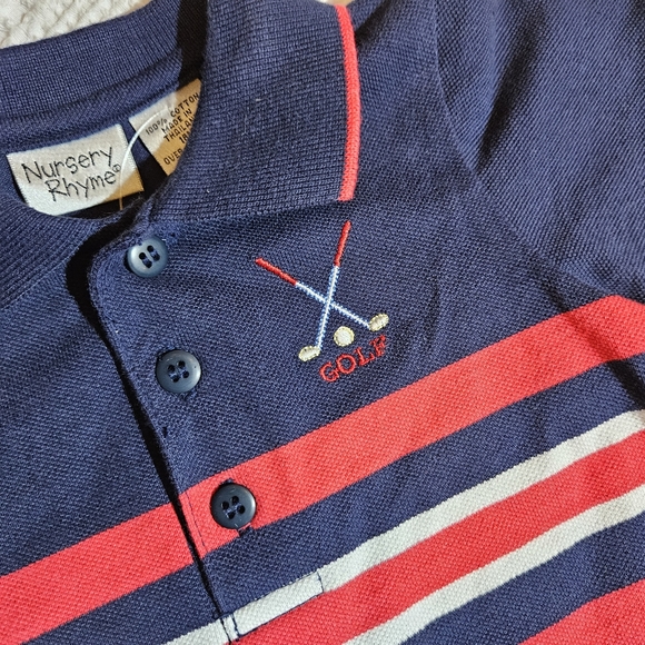 Golf Romper NEW Nursery Rhymes Size 18 months Dark Blue Romper Golf Embroidery - Picture 3 of 9
